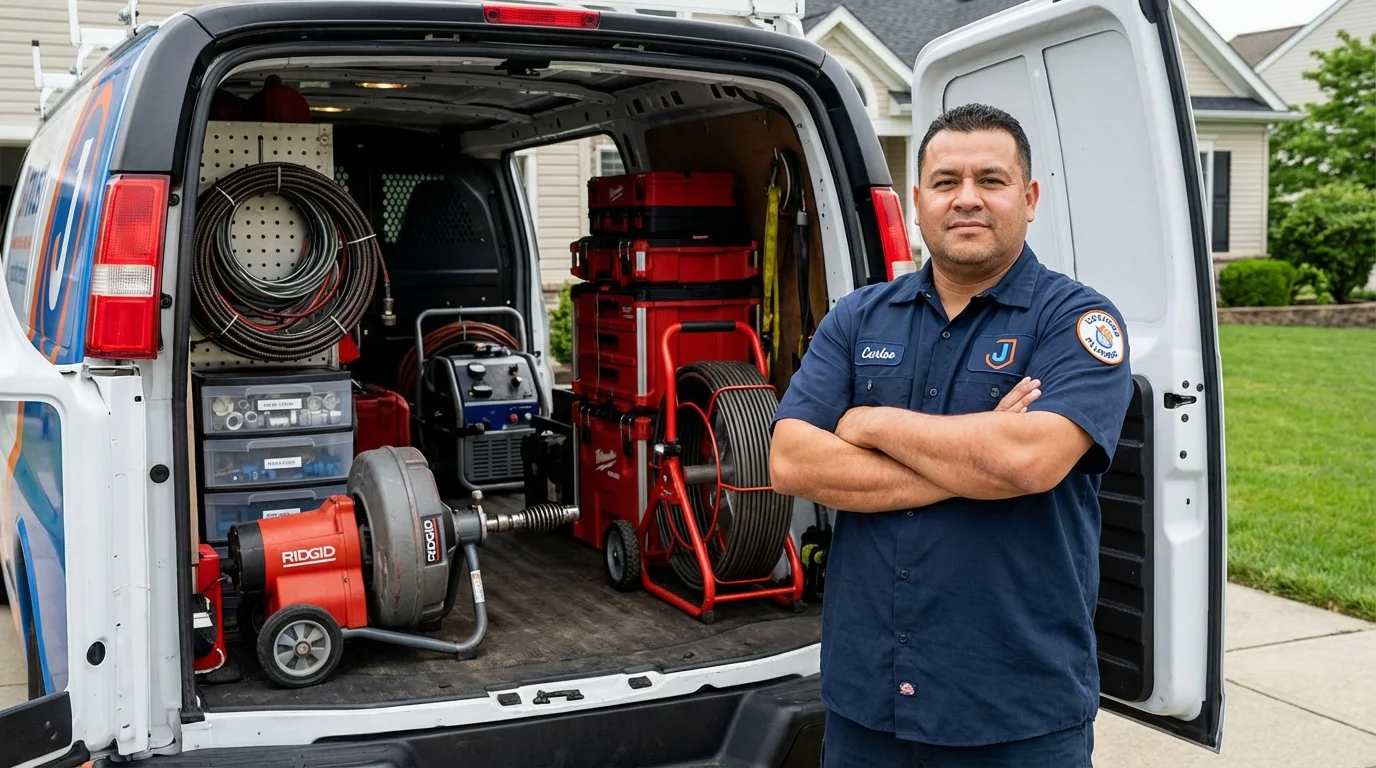 Professional drain cleaning equipment and Johns Plumbing LLC plumber in Moses Lake